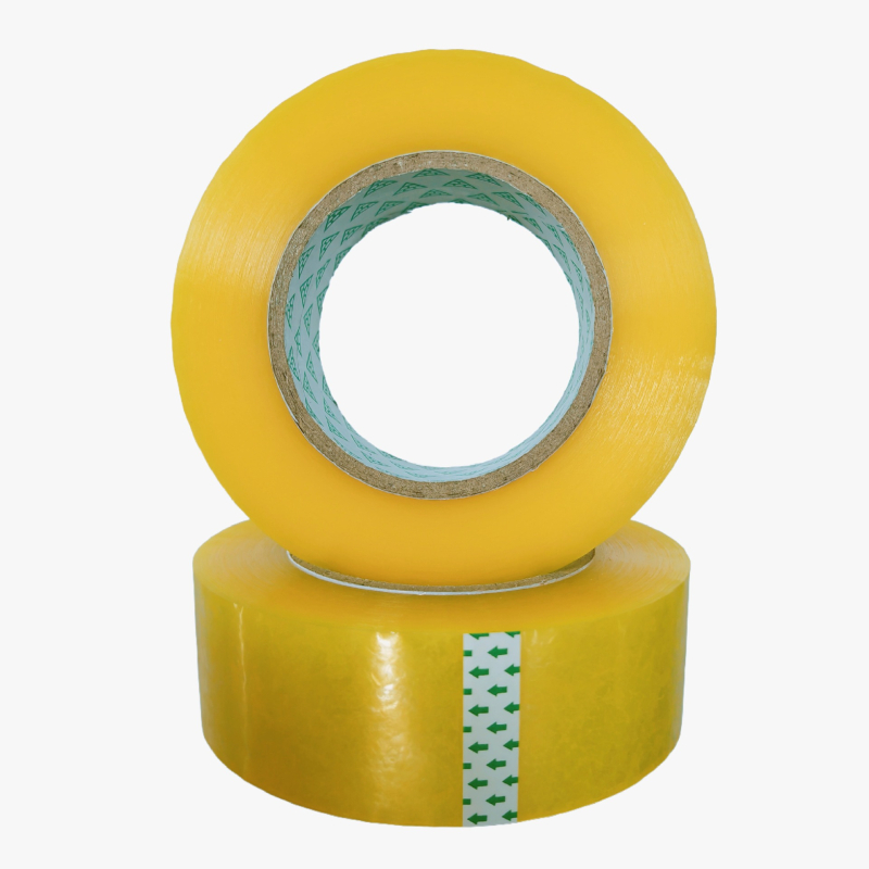 Binli bandă de ambalare transparentă BOPP, aderență foarte mare, rolă mare, nuanță bej, 100 m × 45 mm × 2.4 μm