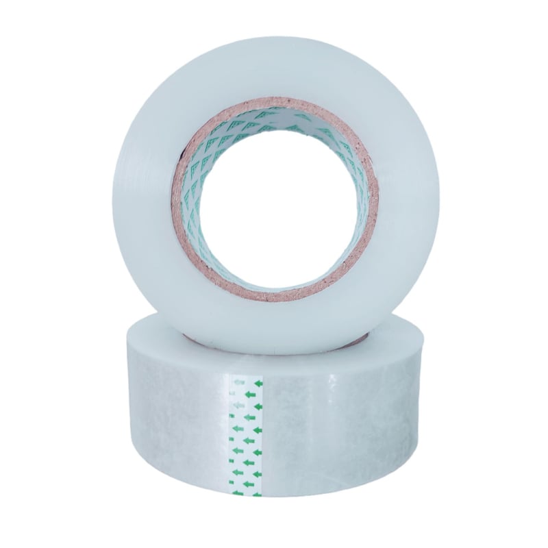 Binli bandă de ambalare transparentă BOPP, aderență foarte mare, rolă mare, nuanță bej, 100 m × 45 mm × 2.4 μm