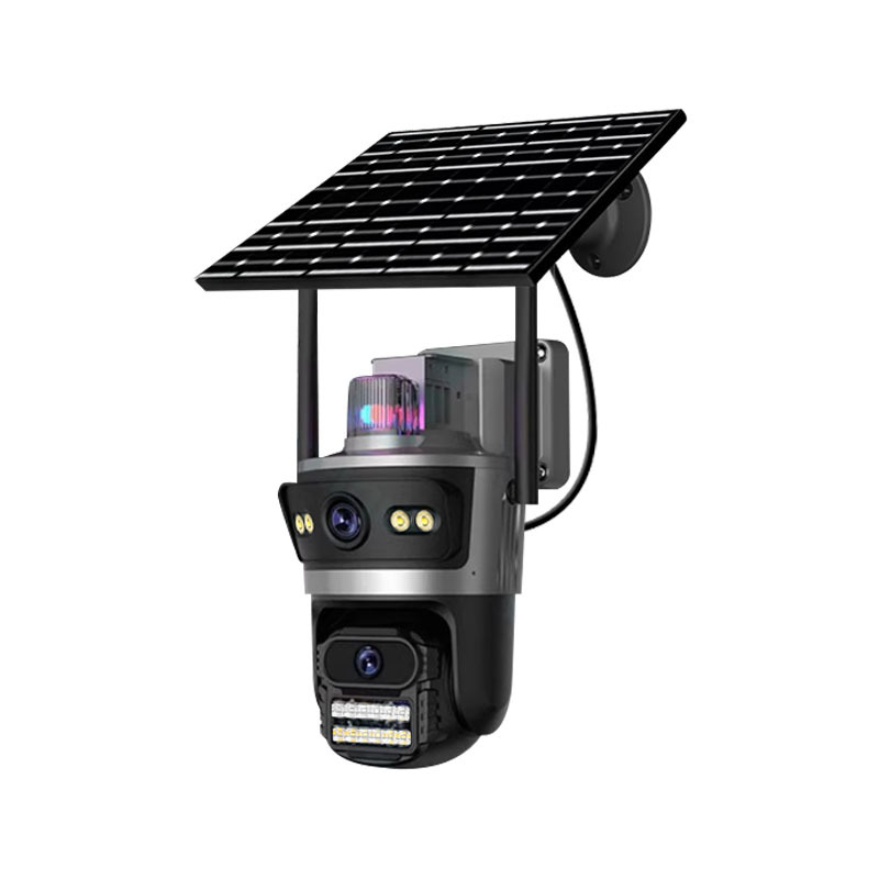 Solarna vanjska kamera za sigurnost s 360° panoramom, noćni vid, Wi‑Fi