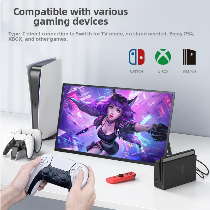 Vanjski dodirni monitor od 15,6 inča s USB/HDMI, IPS panelom, 1280x800, 60 Hz, zrcaljenje zaslona za igrice, telefone i prijenosna računala