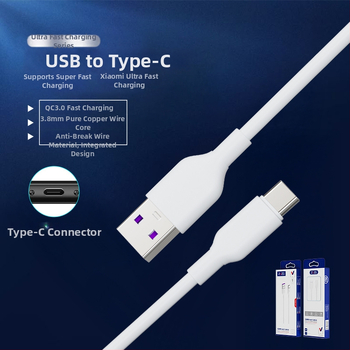 1–2 m dlhý rýchlonabíjací dátový kábel s konektormi USB-C, Micro USB a Lightning; kompatibilný s Android a Apple zariadeniami, podpora 5A/6A nabíjania