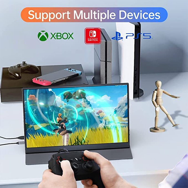 14-inčni ultra-tanki metalni prijenosni monitor za PC, vanjski prijenosni zaslon, tanak gaming monitor s IPS panelom, 1920x1200, 16:10, HDMI, 400 nits, kontrast 1500:1, odziv 20 ms, težina 800 g
