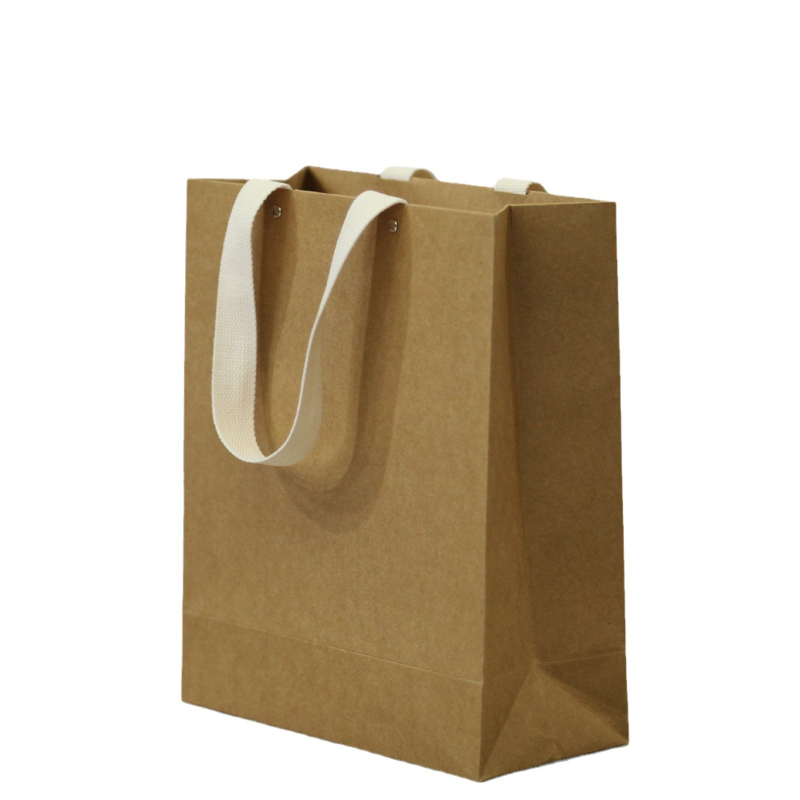 Geantă din kraft pentru cadouri cu logo personalizat, bază pătrată, ambalaj premium