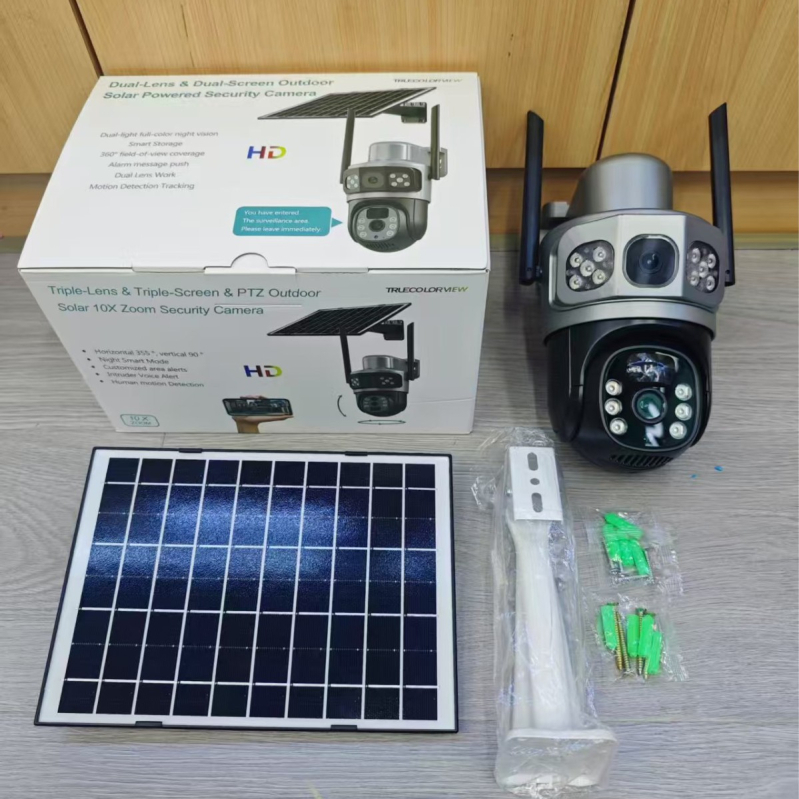 V380Pro Solarna 4G kamera – niska potrošnja, dvostruka leća, kupolna kamera s tri prikaza i HD noćni pogled