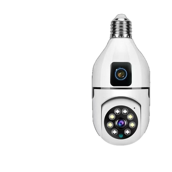 Cameră WiFi fără fir, color HD, vizionare pe timp de noapte, obiectiv dual, soclu E27 – fără găurire