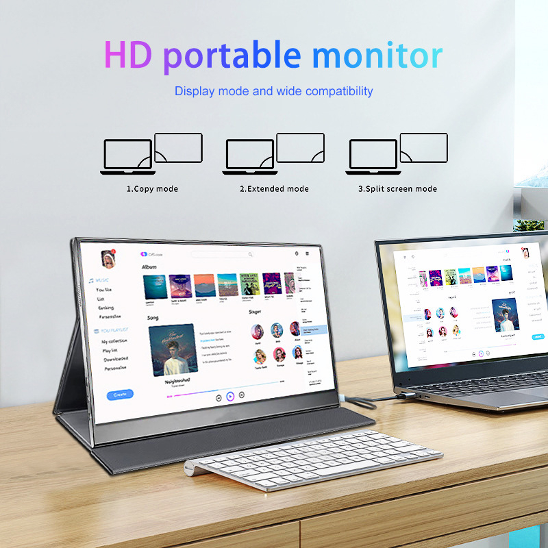 16-inčni prijenosni IPS monitor s zaštitom očiju, rezolucija 2560x1080, omjer stranica 16:9, sekundarni zaslon za laptop, telefon, Nintendo Switch i PS5 - USB/HDMI/VGA