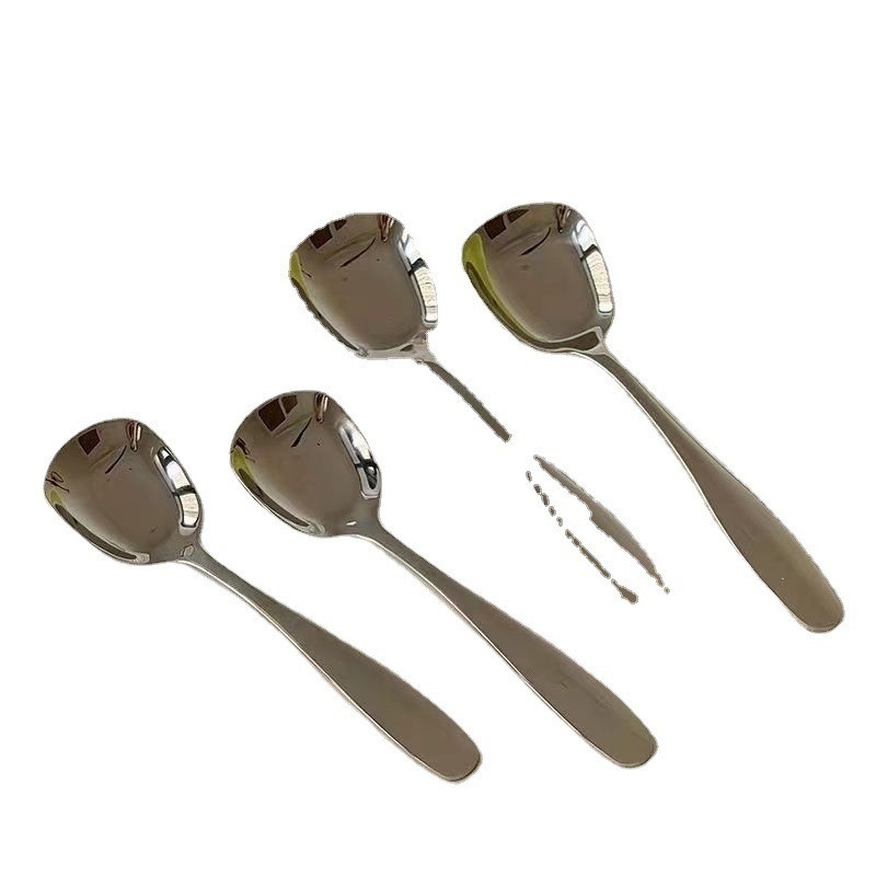 Lingură din oțel inoxidabil, design modern minimalist, lingură de masă multifuncțională pentru orez, mâncare occidentală, înghețată și pepene