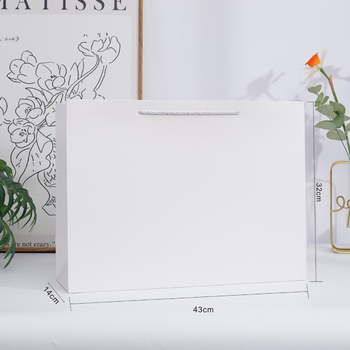 Sac de ceai din hârtie kraft, geantă din carton alb, imprimare logo disponibilă, pungă cadou promoțională