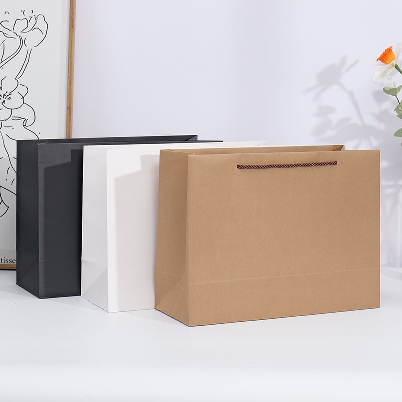 Sac de ceai din hârtie kraft, geantă din carton alb, imprimare logo disponibilă, pungă cadou promoțională