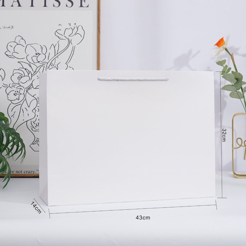 Sac de ceai din hârtie kraft, geantă din carton alb, imprimare logo disponibilă, pungă cadou promoțională
