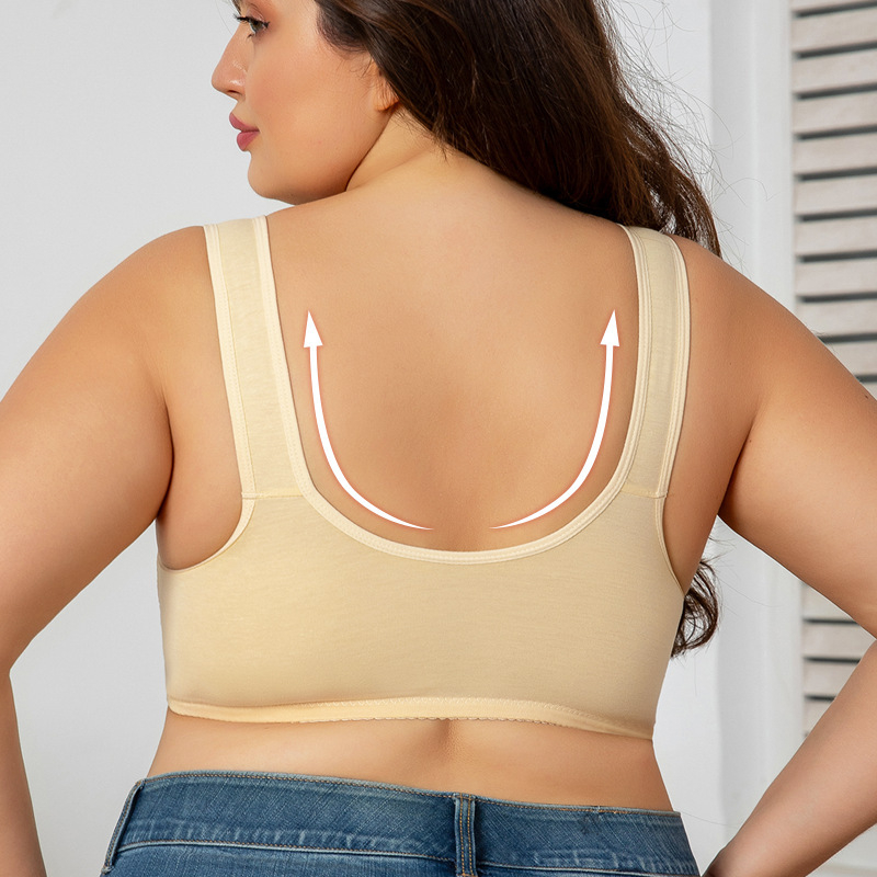 Bežični grudnjak s prednjim kopčanjem, stil prsluka, otisak, veličine 1XL–6XL, europske/američke veličine