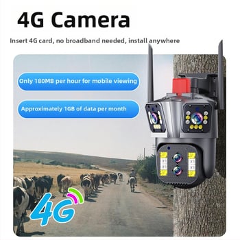 Vanjska IP kamera s tri leće, 360° panoramski noćni vid, visoka definicija kućnog nadzora