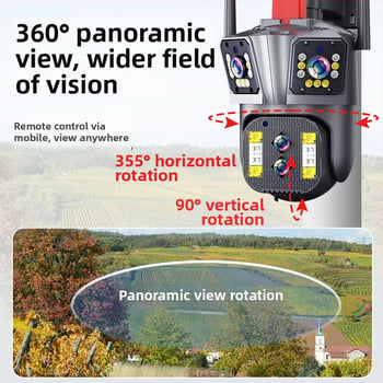 Vanjska IP kamera s tri leće, 360° panoramski noćni vid, visoka definicija kućnog nadzora