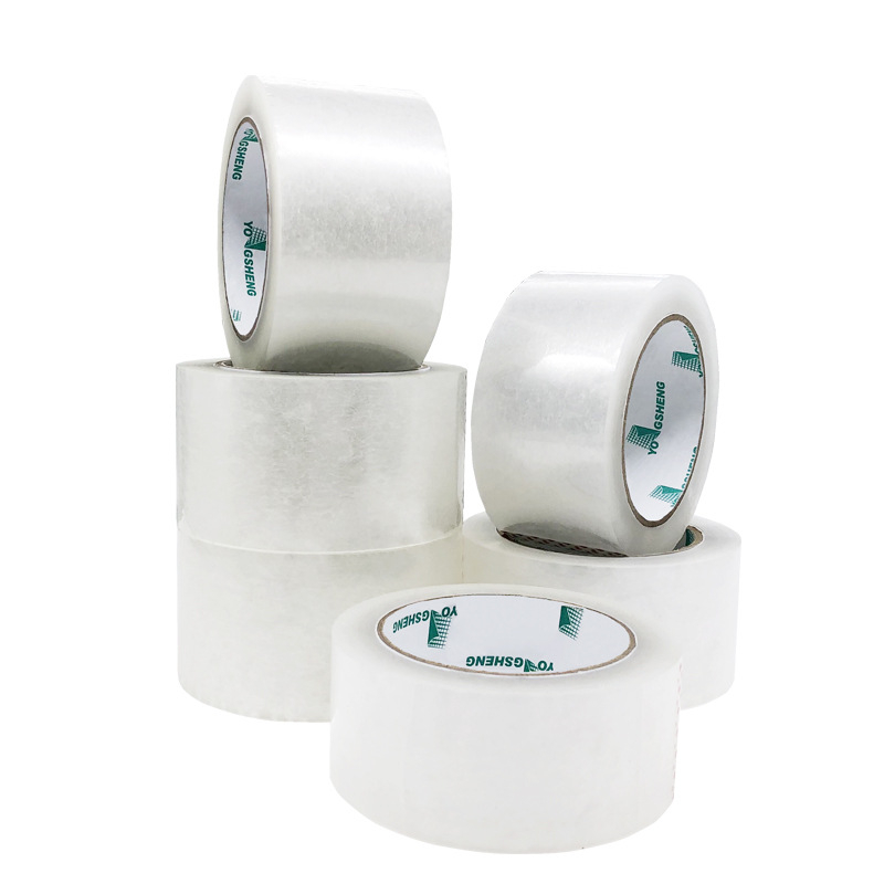 Bandă de ambalare transparentă, rolă mare bej, 45 mm × 220 m, 50 μm, bază OPP/BOPP, adeziv pe bază de apă, pentru expediere rapidă