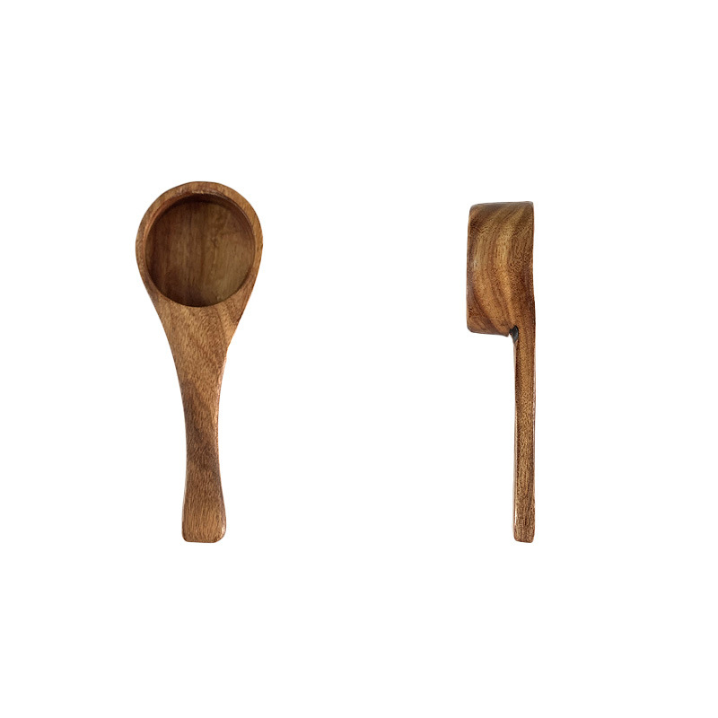 Lingură de măsurare din lemn de teak pentru cafea și pudră de lapte, linguriță pentru condimente, ustensilă de bucătărie pentru coacere, lingură mică din lemn