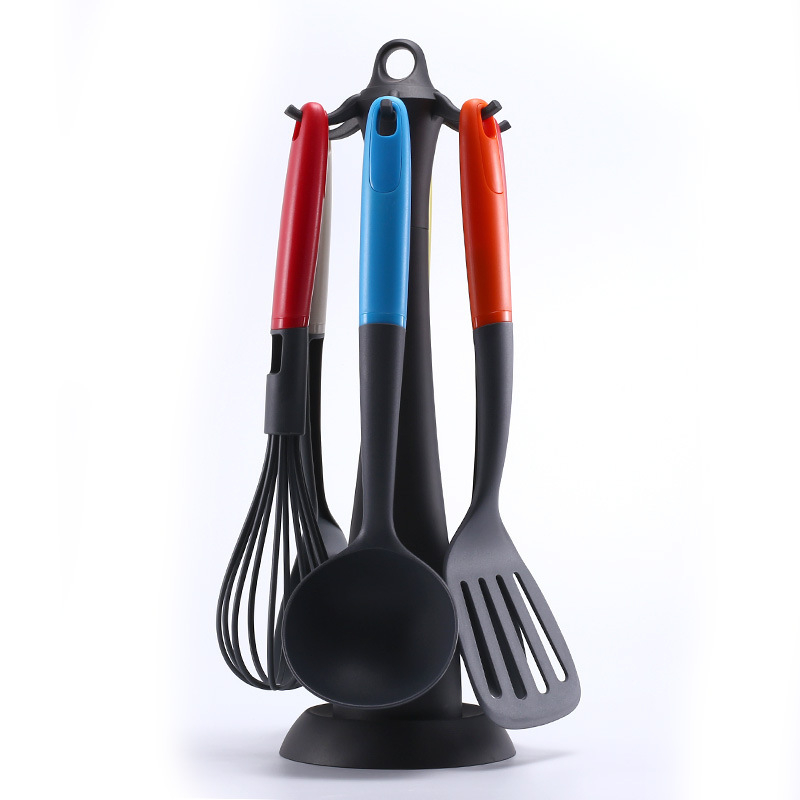 Set de cinci piese din nylon: spatulă și lingură de supă, ustensile de bucătărie multifuncționale, rezistente la temperaturi înalte
