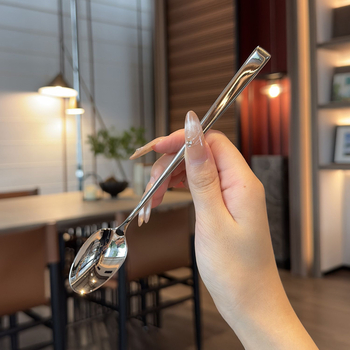 Lingură rotundă din oțel inoxidabil 430 pentru deserturi, amestec și cafea, suvenir de nuntă, imprimare siglă