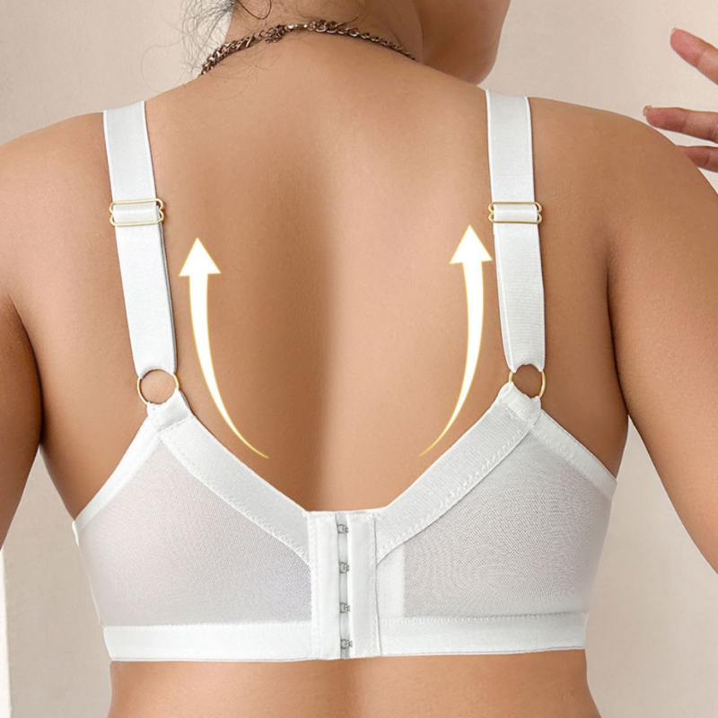 Plus-size grudnjak od mrežaste prozračne tkanine, potpuno pokrivene košarice, ultra-tanke oblikovane košarice, bočna potpora i potpora leđa.