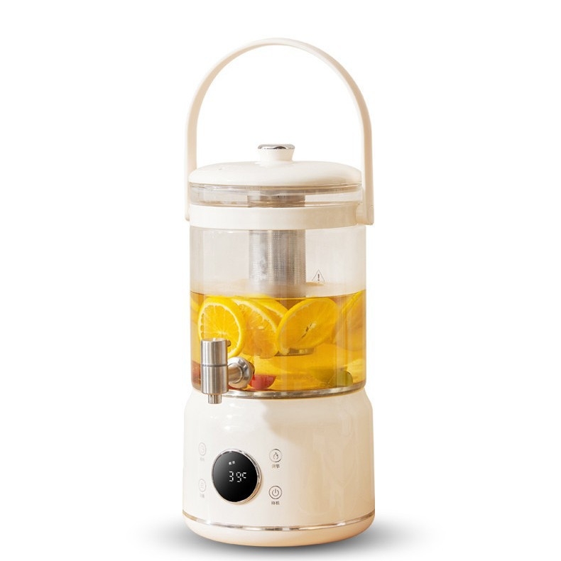 Ceainic din sticlă pentru sănătate cu control al temperaturii, capacitate mare 3–4 L, pentru ceaiuri din fructe, infuzii de plante și ceai de flori