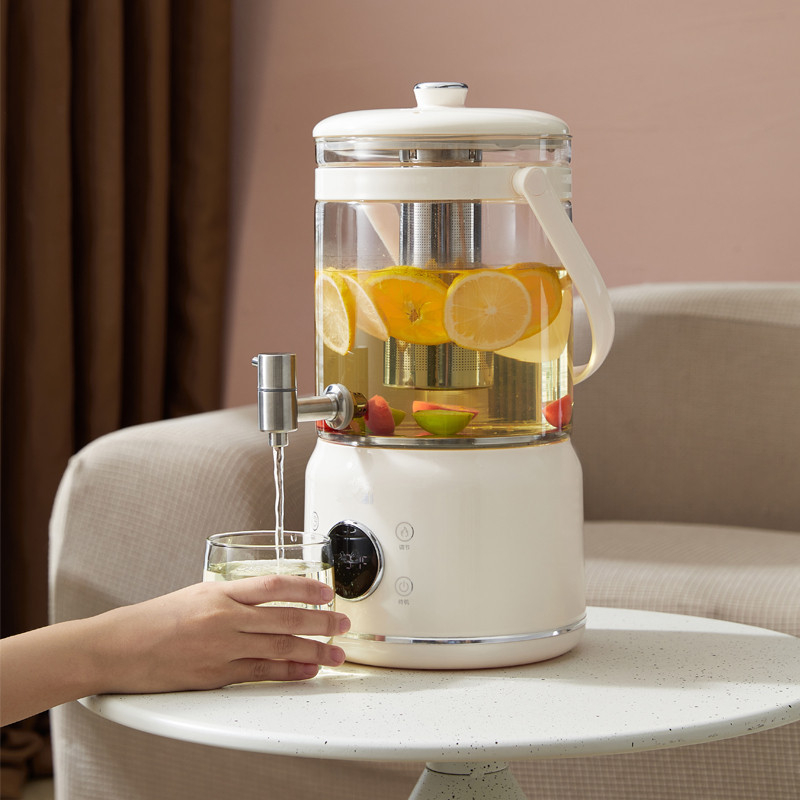 Ceainic din sticlă pentru sănătate cu control al temperaturii, capacitate mare 3–4 L, pentru ceaiuri din fructe, infuzii de plante și ceai de flori