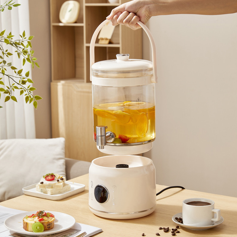 Ceainic din sticlă pentru sănătate cu control al temperaturii, capacitate mare 3–4 L, pentru ceaiuri din fructe, infuzii de plante și ceai de flori