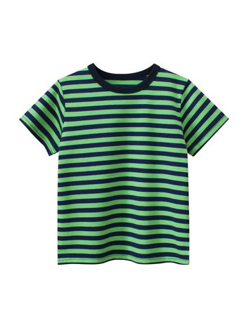 27KIDS gyerekeknek szóló nyári rövid ujjú T‑shirt, egyszerű csíkokkal, pamut, kerek nyakú, 3–8 éveseknek