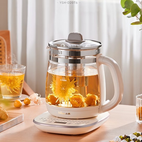 Bear YSH-D20T6 ceainic pentru sănătate cu plită de încălzire 316L, capacitate 2L, pentru fierbere apă și ceai de plante, menținere la cald 24 ore, precomandă