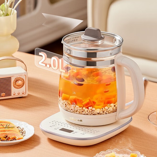 Bear YSH-D20T6 ceainic pentru sănătate cu plită de încălzire 316L, capacitate 2L, pentru fierbere apă și ceai de plante, menținere la cald 24 ore, precomandă