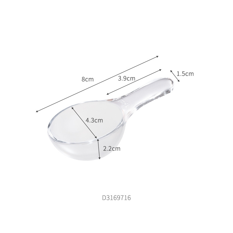 Lingură de măsurare pentru cofetărie, 5 ml, transparentă din rășină acrilică; pentru lapte praf de bebeluși și pudră de fructe pentru ceai cu lapte, mâner scurt