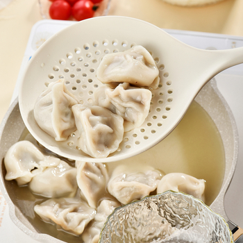 Lingură cu sită mare din silicon, mâner lung, de calitate alimentară, rezistentă la temperaturi înalte, pentru scurgerea pastelor și găluștelor