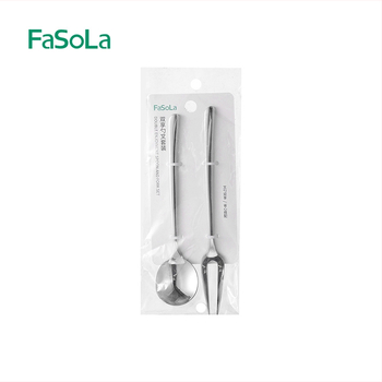 FaSoLa set linguriță de cafea pentru amestec, furculiță de fructe și linguriță de desert mic din oțel inoxidabil 304
