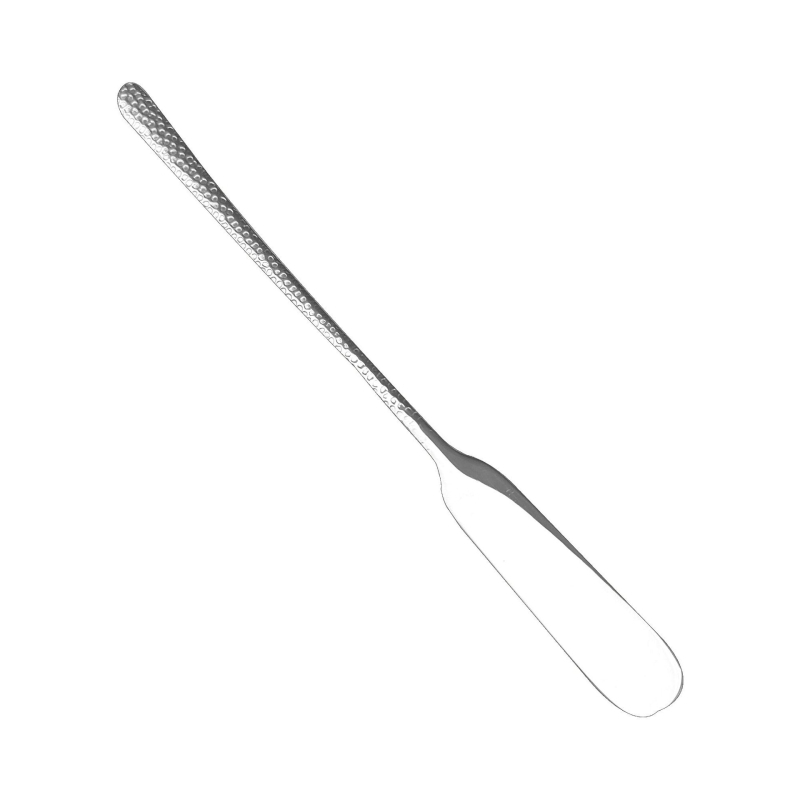 Minnow Home 316 oțel inoxidabil: spatulă pentru pâine, spatulă pentru gem, lingură de amestec pentru cafea și pentru pahar, lungă, groasă, cu textură ciocănită