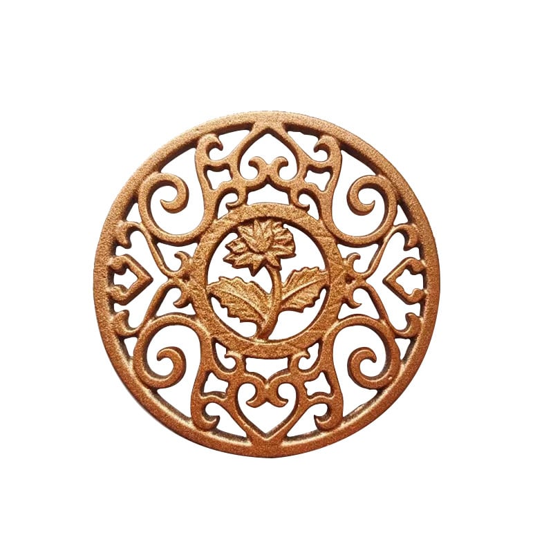 Suport de ceainic din fontă auriu, 12 cm – accesorii pentru ceainice din fontă, ceramică și lut Yixing