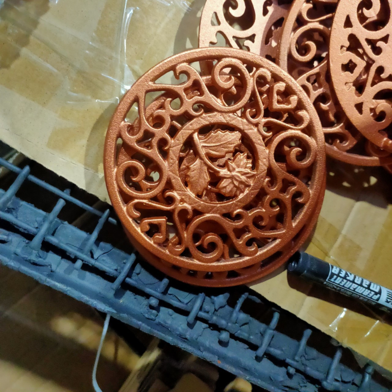 Suport de ceainic din fontă auriu, 12 cm – accesorii pentru ceainice din fontă, ceramică și lut Yixing