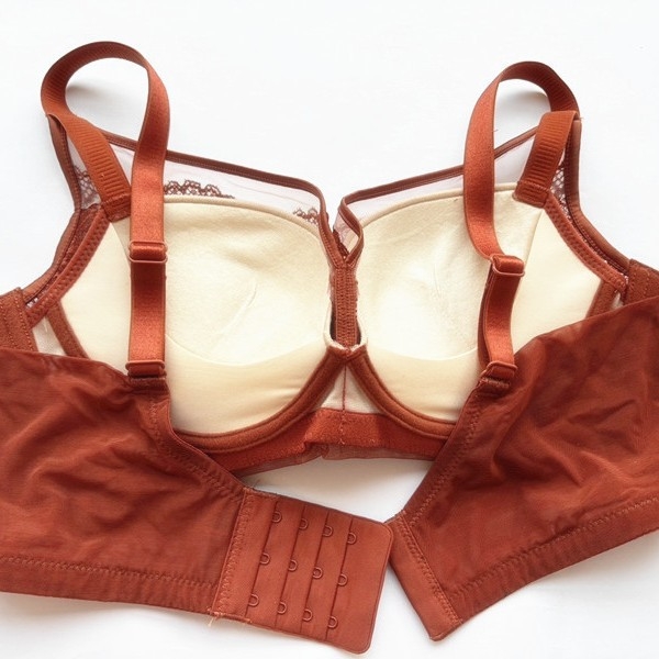 Čipkasti grudnjak s podstavom od 100% Mulberry svile, bez žice, push-up, za male grudi, košarica 3/4, model 2530