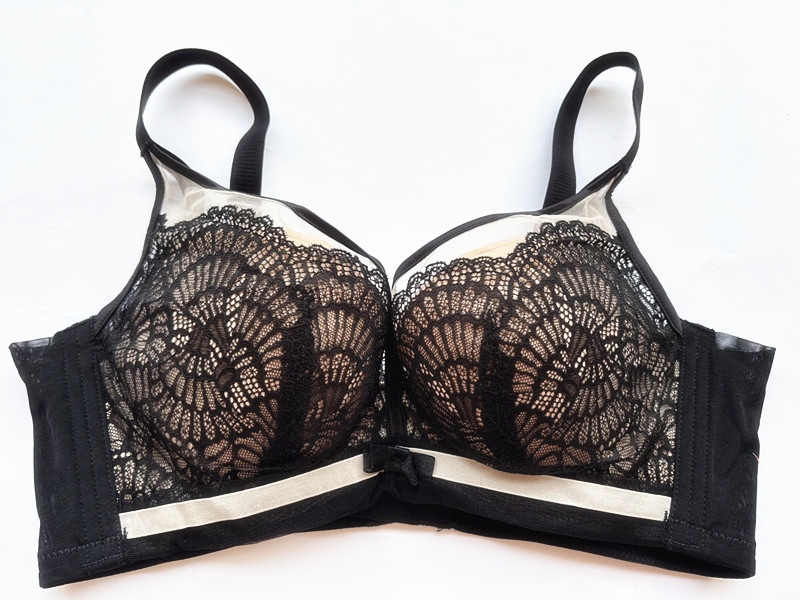 Čipkasti grudnjak s podstavom od 100% Mulberry svile, bez žice, push-up, za male grudi, košarica 3/4, model 2530
