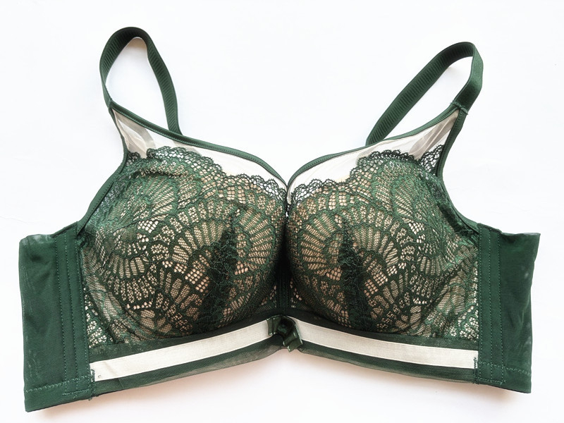 Čipkasti grudnjak s podstavom od 100% Mulberry svile, bez žice, push-up, za male grudi, košarica 3/4, model 2530