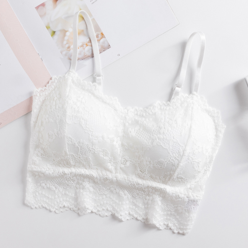 Ljetni bustier od francuske čipke, otvoreni leđa, s umetnim jastučićima