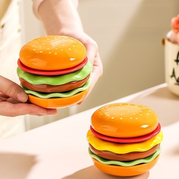 Burgers formájú mártásos tálak készlet, bájos dizájn, kis snack- és szósztálak