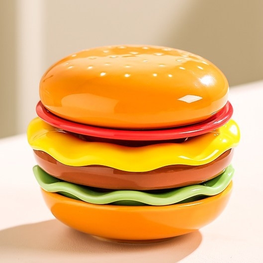 Burgers formájú mártásos tálak készlet, bájos dizájn, kis snack- és szósztálak