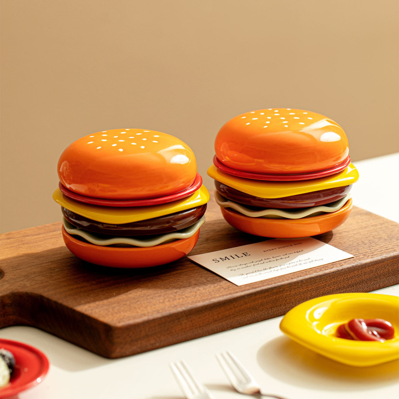 Burgers formájú mártásos tálak készlet, bájos dizájn, kis snack- és szósztálak