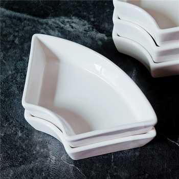 Farfurie ceramică în formă de ventilator pentru gustări, sos de înmuiat pentru rața la cuptor, sosuri pentru hot pot, accesorii pentru platoul de brânzeturi