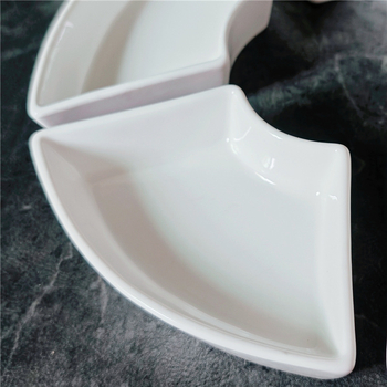 Farfurie ceramică în formă de ventilator pentru gustări, sos de înmuiat pentru rața la cuptor, sosuri pentru hot pot, accesorii pentru platoul de brânzeturi