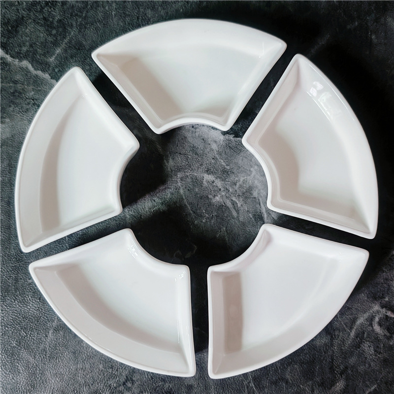 Farfurie ceramică în formă de ventilator pentru gustări, sos de înmuiat pentru rața la cuptor, sosuri pentru hot pot, accesorii pentru platoul de brânzeturi