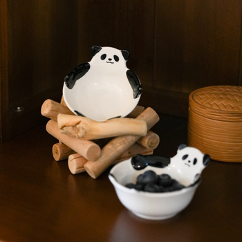 Vas ceramic pentru dipuri, cu panda desenat, mic vas drăguț pentru sosuri și condimente, potrivit pentru hot pot