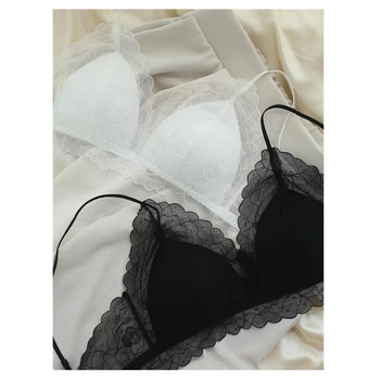 JCSILK Mulberry Silk ultra-tanki grudnjak s trokutastim košaricama, bez žice, francuski stil, za mali bust