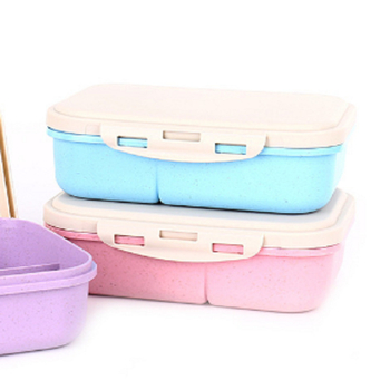 Kutija za obrok od pšenične slame, jednostavan pravokutni dizajn, japanski stil Bento, ekološki prihvatljiva, mikrovalno sigurna, kapacitet 501–800 ml