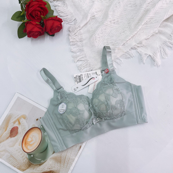 Bežični čipkasti grudnjak od Mulberry svile za male grudi, push-up, bočna podrška, podesiva, seksi
