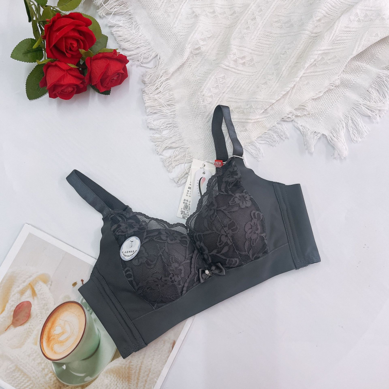 Bežični čipkasti grudnjak od Mulberry svile za male grudi, push-up, bočna podrška, podesiva, seksi