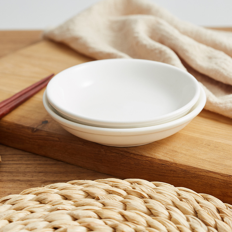 Farfurie ceramică pentru gustări cu logo imprimat, diametru 4 inch, rotundă, porțelan, compatibilă cu microunde